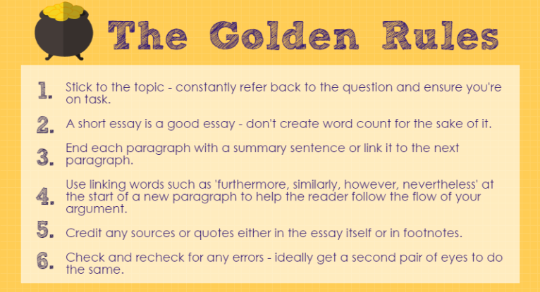 student essay writing rules