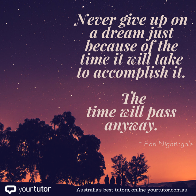 Never give up on a dream just because of the time it will take to accomplish it.png