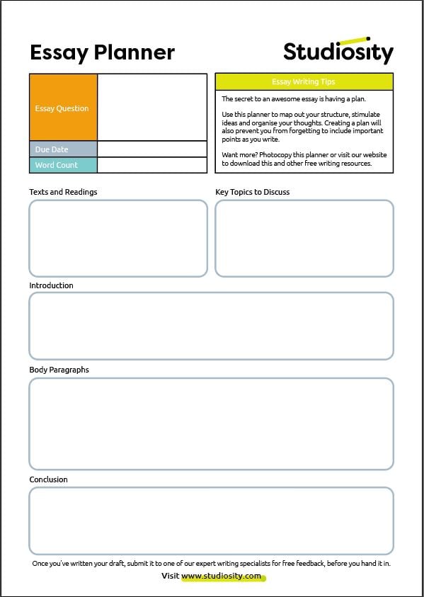 research essay planner