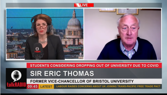 Sir Eric Thomas on talkRADIO