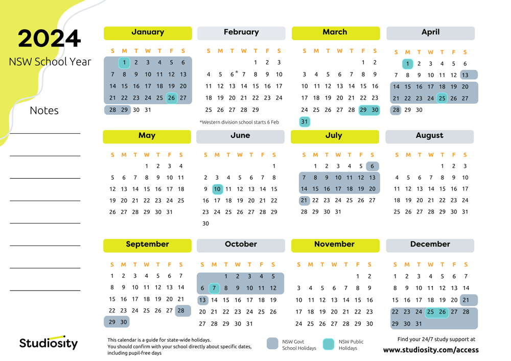 School terms and public holiday dates for NSW in 2024  Studiosity