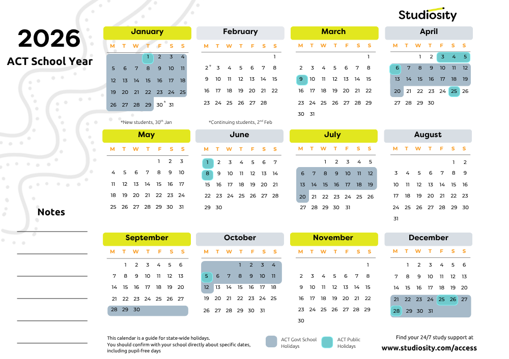 ACT School Holidays