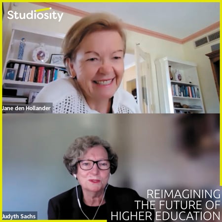 Prof Jane den Hollander joins Prof Judyth Sachs, on Reimagining Higher Ed from Studiosity