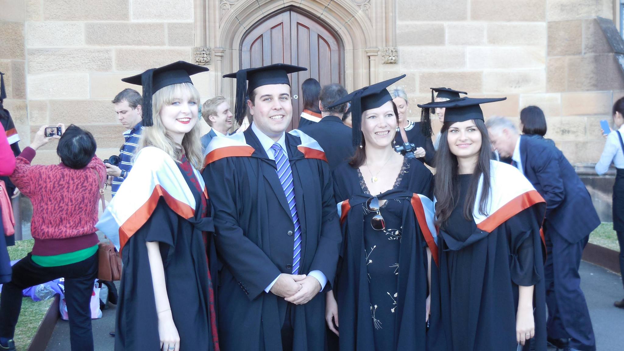 Mona Pradella and friends graduating from the University of Sydney