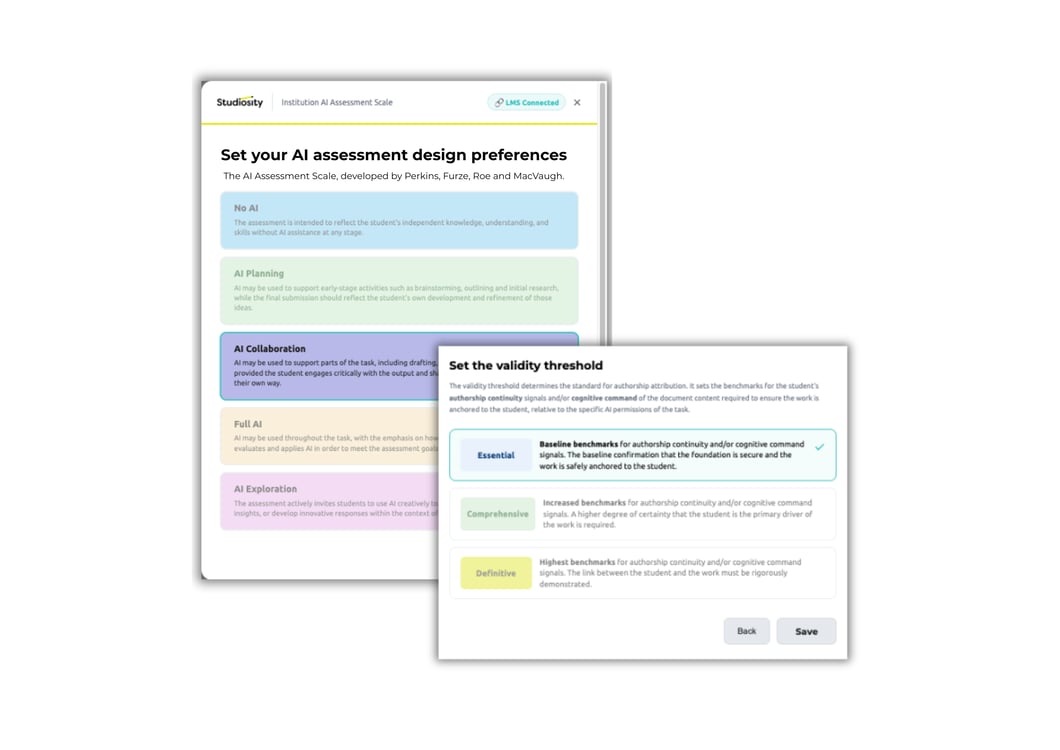 Studiosity integrates the AI Assessment Scale to Secure Design, Operationalise AI Policy.