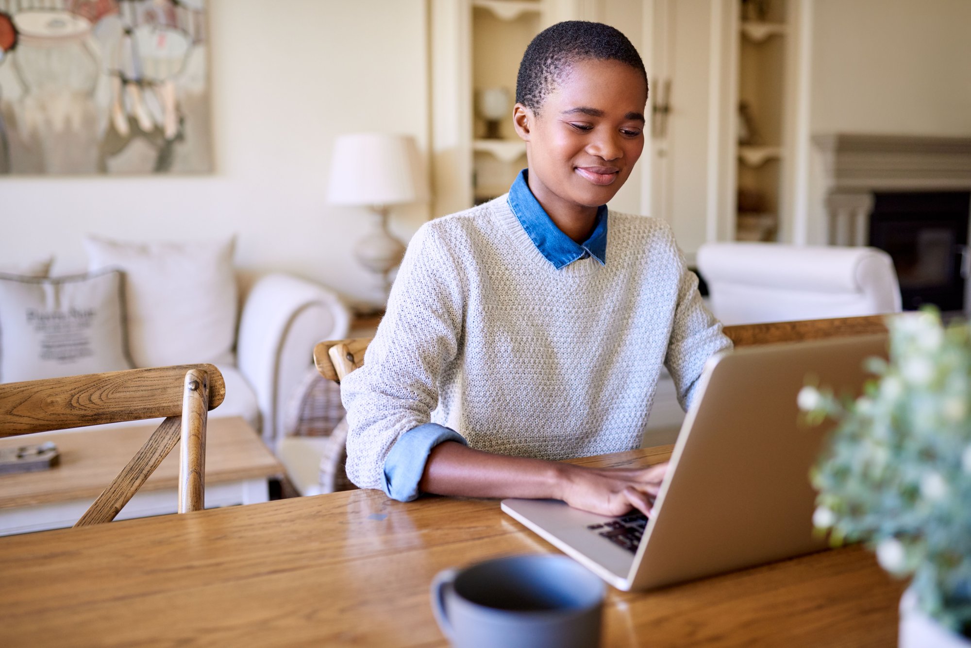 Girl sitting on laptop