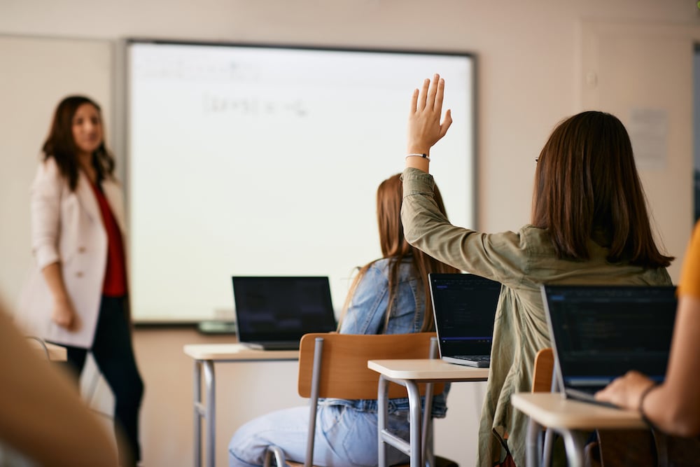 Student asking a question