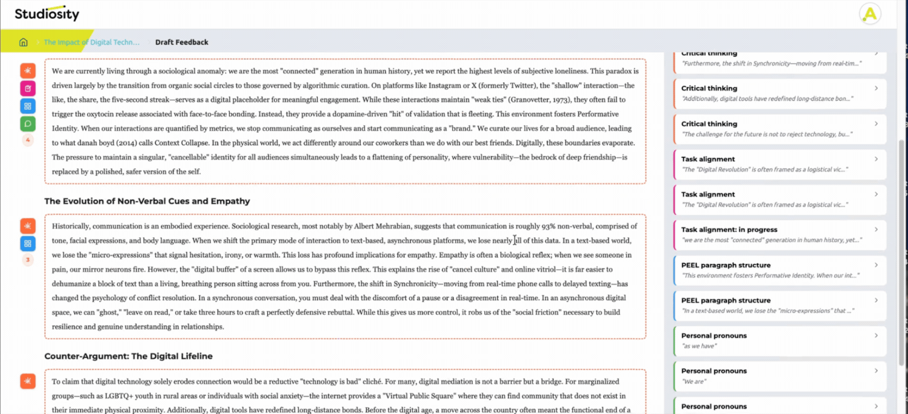 Writing feedback