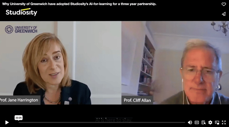 Why University of Greenwich have adopted Studiosity’s AI-for-learning for a three year partnership