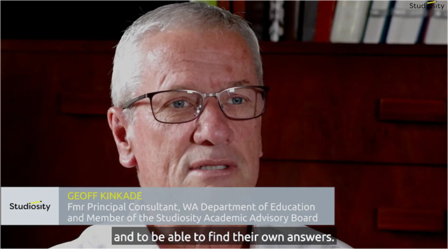 Geoff Kinkade WA Dept Edu, on 'help not answers'